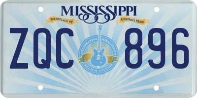 MS license plate ZQC896