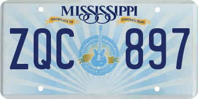 MS license plate ZQC897