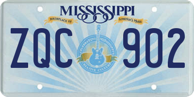 MS license plate ZQC902