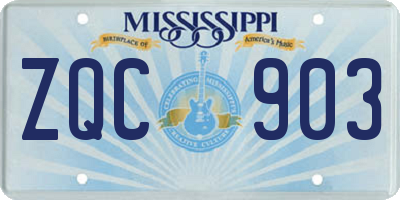 MS license plate ZQC903