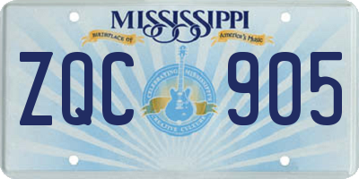 MS license plate ZQC905