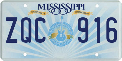 MS license plate ZQC916