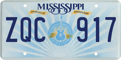 MS license plate ZQC917