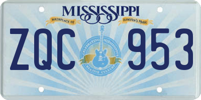 MS license plate ZQC953