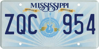 MS license plate ZQC954