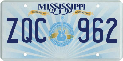 MS license plate ZQC962