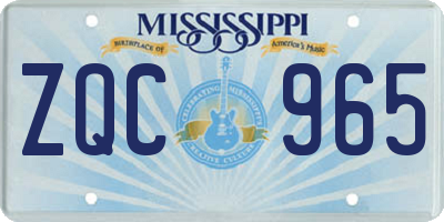 MS license plate ZQC965