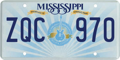 MS license plate ZQC970