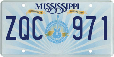 MS license plate ZQC971
