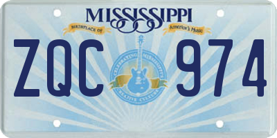 MS license plate ZQC974