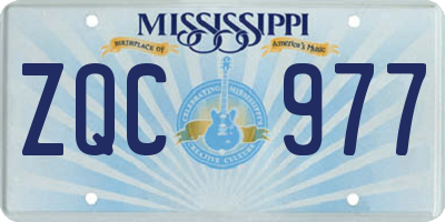MS license plate ZQC977