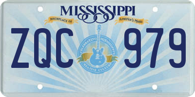 MS license plate ZQC979