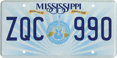 MS license plate ZQC990
