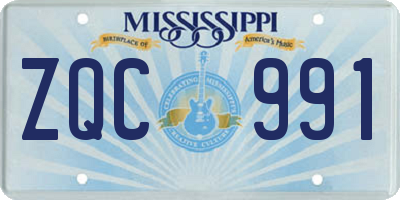 MS license plate ZQC991