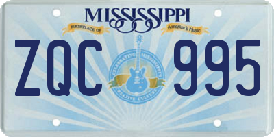 MS license plate ZQC995
