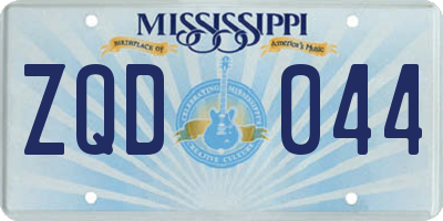 MS license plate ZQD044