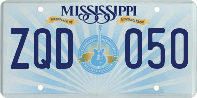 MS license plate ZQD050