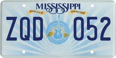 MS license plate ZQD052