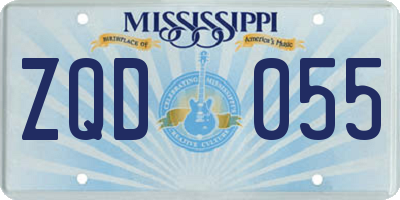 MS license plate ZQD055