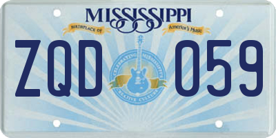 MS license plate ZQD059