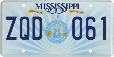 MS license plate ZQD061