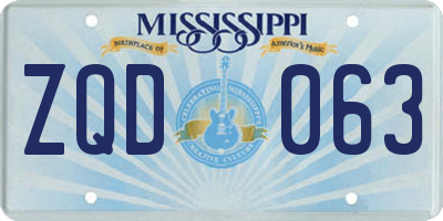 MS license plate ZQD063