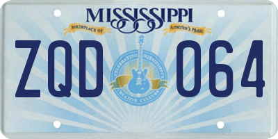MS license plate ZQD064
