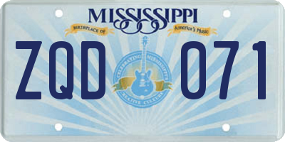 MS license plate ZQD071