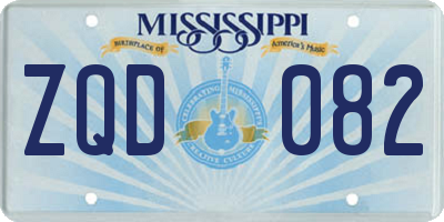 MS license plate ZQD082