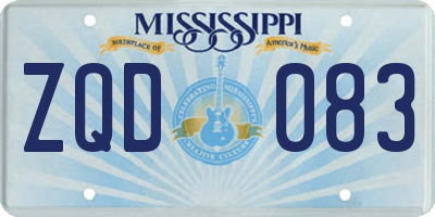 MS license plate ZQD083