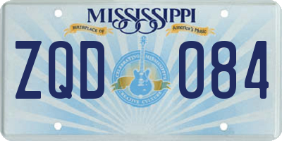 MS license plate ZQD084