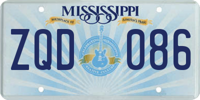 MS license plate ZQD086