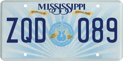 MS license plate ZQD089