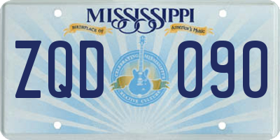MS license plate ZQD090