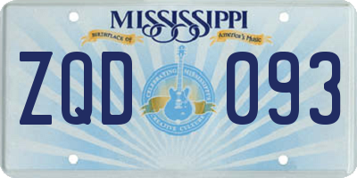MS license plate ZQD093