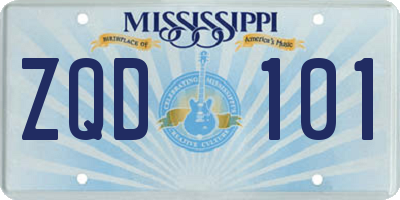 MS license plate ZQD101