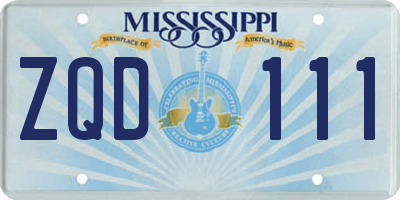 MS license plate ZQD111