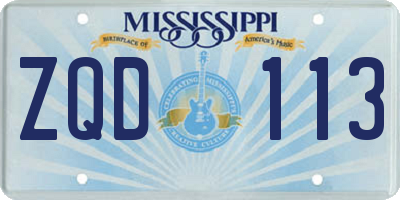 MS license plate ZQD113