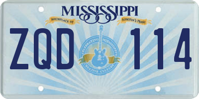 MS license plate ZQD114