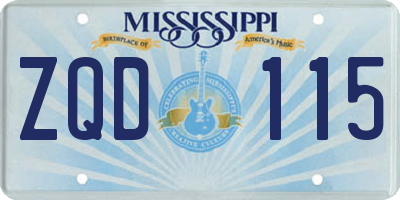 MS license plate ZQD115
