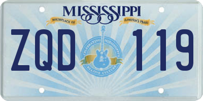 MS license plate ZQD119