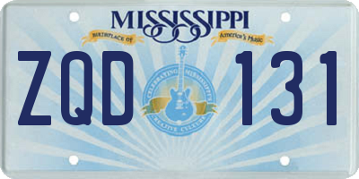 MS license plate ZQD131