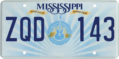 MS license plate ZQD143