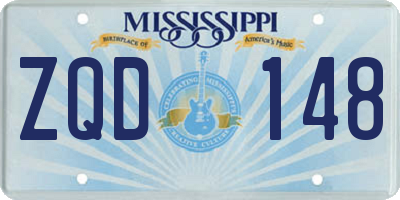 MS license plate ZQD148