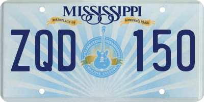 MS license plate ZQD150