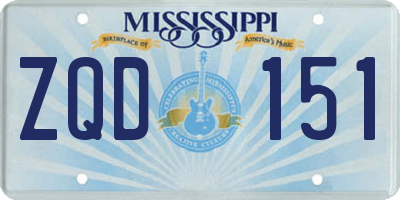 MS license plate ZQD151