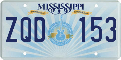 MS license plate ZQD153