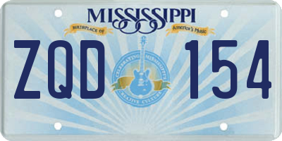 MS license plate ZQD154