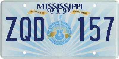 MS license plate ZQD157