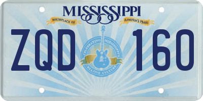 MS license plate ZQD160